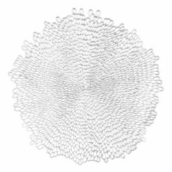 15 in. Silver Blossom Vinyl Placemat (4-Pack) by Amscan