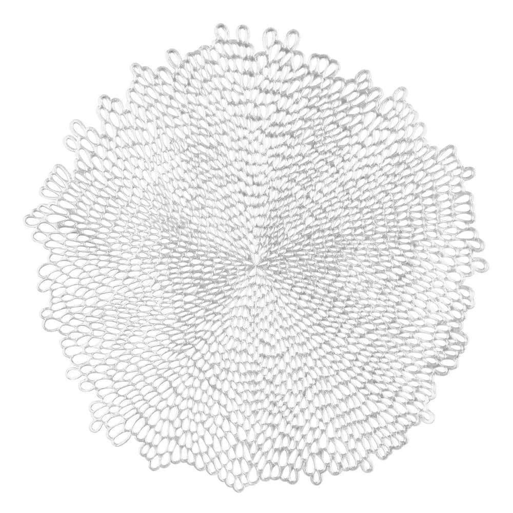 15 in. Silver Blossom Vinyl Placemat (4-Pack) by Amscan 3 15 in. Silver Blossom Vinyl Placemat (4-Pack) by Amscan