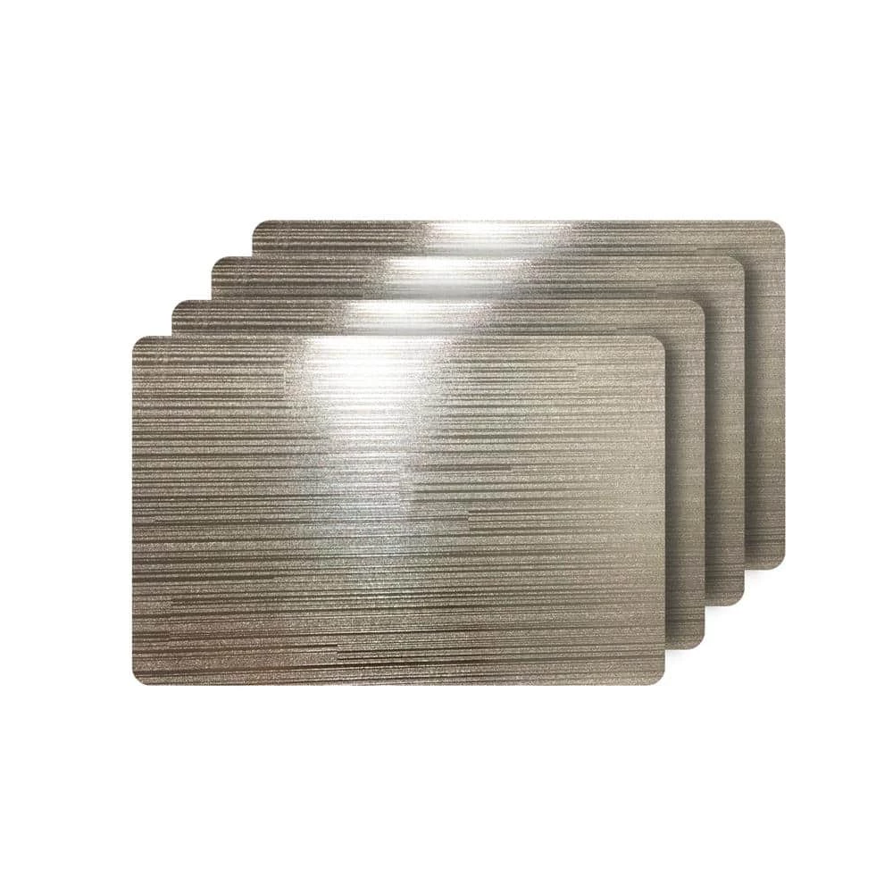 Emery Champagne Metallic Reversible Rectangular Placemats (Set of 4) by Dainty Home 3 Emery Champagne Metallic Reversible Rectangular Placemats (Set of 4) by Dainty Home