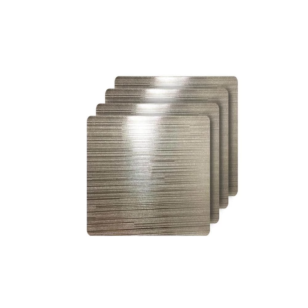 Emery Champagne Metallic Reversible Square Placemats (Set of 4) by Dainty Home 3 Emery Champagne Metallic Reversible Square Placemats (Set of 4) by Dainty Home