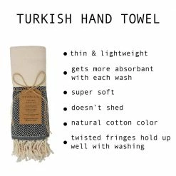 Beige 100% Cotton Turkish Hand Towels 18 in. x 40 in. Diamond Peshtemal Kitchen and Bath Towels (Set of 2) by DEERLUX -Table Linens Shop beige cream deerlux kitchen towels qi004005 bg 2 1d 1000