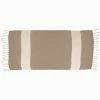 Beige 100% Cotton Turkish Hand Towels 18 in. x 40 in. Diamond Peshtemal Kitchen and Bath Towels (Set of 2) by DEERLUX