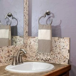 Beige 100% Cotton Turkish Hand Towels 18 in. x 40 in. Diamond Peshtemal Kitchen and Bath Towels (Set of 2) by DEERLUX -Table Linens Shop beige cream deerlux kitchen towels qi004005 bg 2 c3 1000