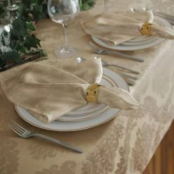 17 in. W x 17 in. L Barcelona Damask Beige Fabric Napkins (Set of 4) by Elrene
