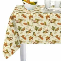 Swaying Leaves Allover Print Fall Tablecloth by Elrene -Table Linens Shop beige cream elrene tablecloths 21618ivr c3 1000