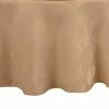 70 in. Round Taupe Elegant Woven Leaves Jacquard Damask Tablecloth by Elrene -Table Linens Shop beige cream elrene tablecloths 91090tau 64 1000