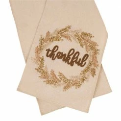 72 in. L Embroidered Thanksgiving Tabletop Runner by Glitzhome -Table Linens Shop beige cream glitzhome table runners 1211202519 c3 1000