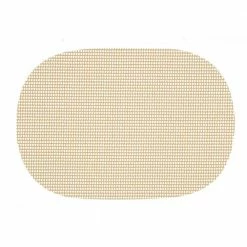 Fishnet 17 in. x 12 in. Ivory PVC Covered Jute Oval Placemat (Set of 6) by Kraftware