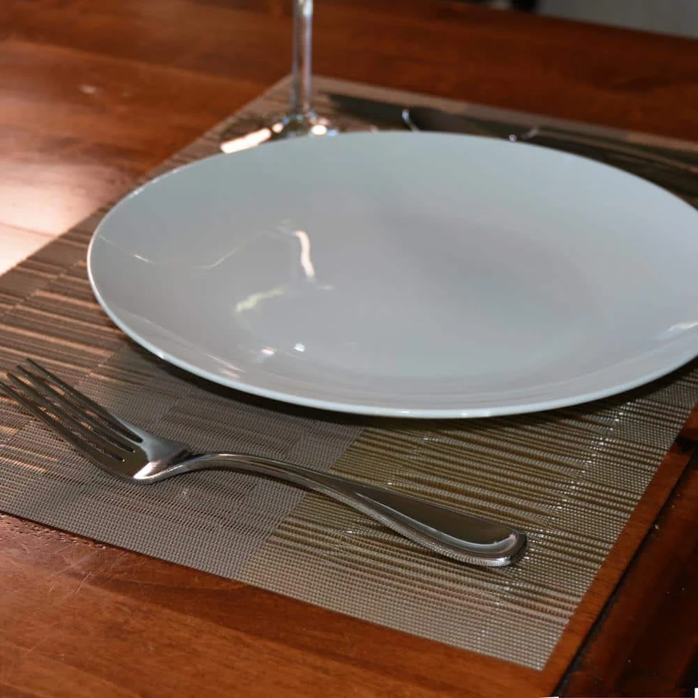 EveryTable 18 in. x 12 in. Bamboo Champagne PVC Placemat (Set of 6) by Kraftware 6 EveryTable 18 in. x 12 in. Bamboo Champagne PVC Placemat (Set of 6) by Kraftware - Image 4