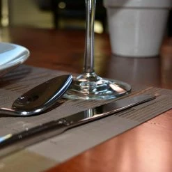 EveryTable 18 in. x 12 in. Bamboo Champagne PVC Placemat (Set of 6) by Kraftware 8 EveryTable 18 in. x 12 in. Bamboo Champagne PVC Placemat (Set of 6) by Kraftware -Table Linens Shop beige cream kraftware placemats 43247 4f 1000