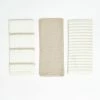 Natural Beige Solid/Stripe Combo 100% Cotton Kitchen Towels (3 Piece Set) by NAUTICA -Table Linens Shop beige cream nautica kitchen towels nan012451 64 1000