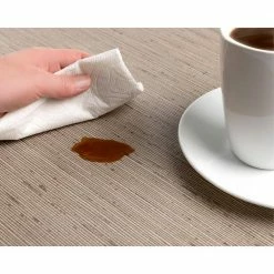 Easy Care Burlap/Oval 17 in. x 12 in. Camel Vinyl Placemats (Set of 6) by DASCO -Table Linens Shop beige cream placemats hd22 005 31 1000