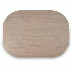 Easy Care Burlap/Oval 17 in. x 12 in. Camel Vinyl Placemats (Set of 6) by DASCO