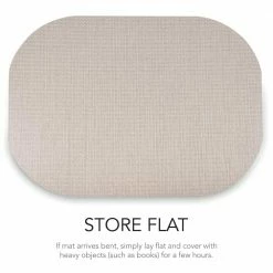 Easy Care Shell/Oval 17 in. x 12 in. Opal Vinyl Placemats (Set of 6) by DASCO -Table Linens Shop beige cream placemats hd22 008 44 1000