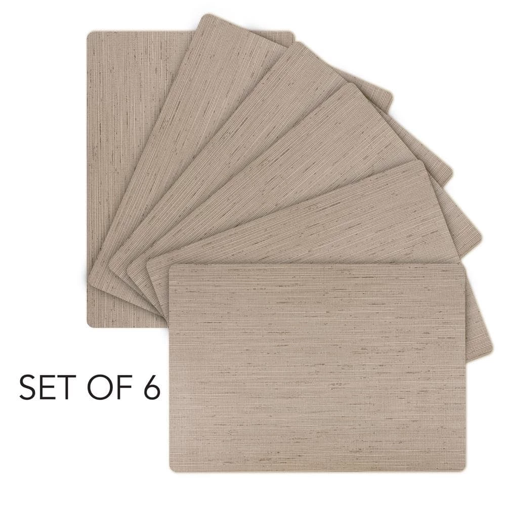 Easy Care Burlap/Rectangle 17 in. x 12 in. Camel Vinyl Placemats (Set of 6) by DASCO 4 Easy Care Burlap/Rectangle 17 in. x 12 in. Camel Vinyl Placemats (Set of 6) by DASCO - Image 2
