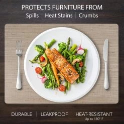 Easy Care Burlap/Rectangle 17 in. x 12 in. Camel Vinyl Placemats (Set of 6) by DASCO 15 Easy Care Burlap/Rectangle 17 in. x 12 in. Camel Vinyl Placemats (Set of 6) by DASCO -Table Linens Shop beige cream placemats hd22 013 fa 1000