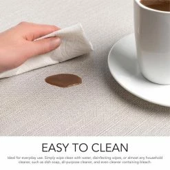 Easy Care Shell/Rectangle 17 in. x 12 in. Opal Vinyl Placemats (Set of 6) by DASCO -Table Linens Shop beige cream placemats hd22 016 1f 1000