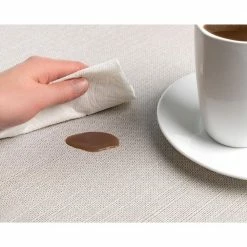 Easy Care Shell/Rectangle 17 in. x 12 in. Opal Vinyl Placemats (Set of 6) by DASCO -Table Linens Shop beige cream placemats hd22 016 31 1000