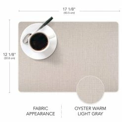 Easy Care Shell/Rectangle 17 in. x 12 in. Opal Vinyl Placemats (Set of 6) by DASCO -Table Linens Shop beige cream placemats hd22 016 4f 1000