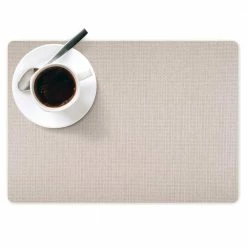 Easy Care Shell/Rectangle 17 in. x 12 in. Opal Vinyl Placemats (Set of 6) by DASCO -Table Linens Shop beige cream placemats hd22 016 76 1000