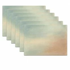 17 in. x 12 in. Beige Vinyl Placemats (Set of 6) by DASCO