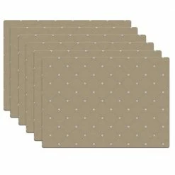 17 in. x 12 in. Beige Vinyl Placemats (Set of 6) by DASCO