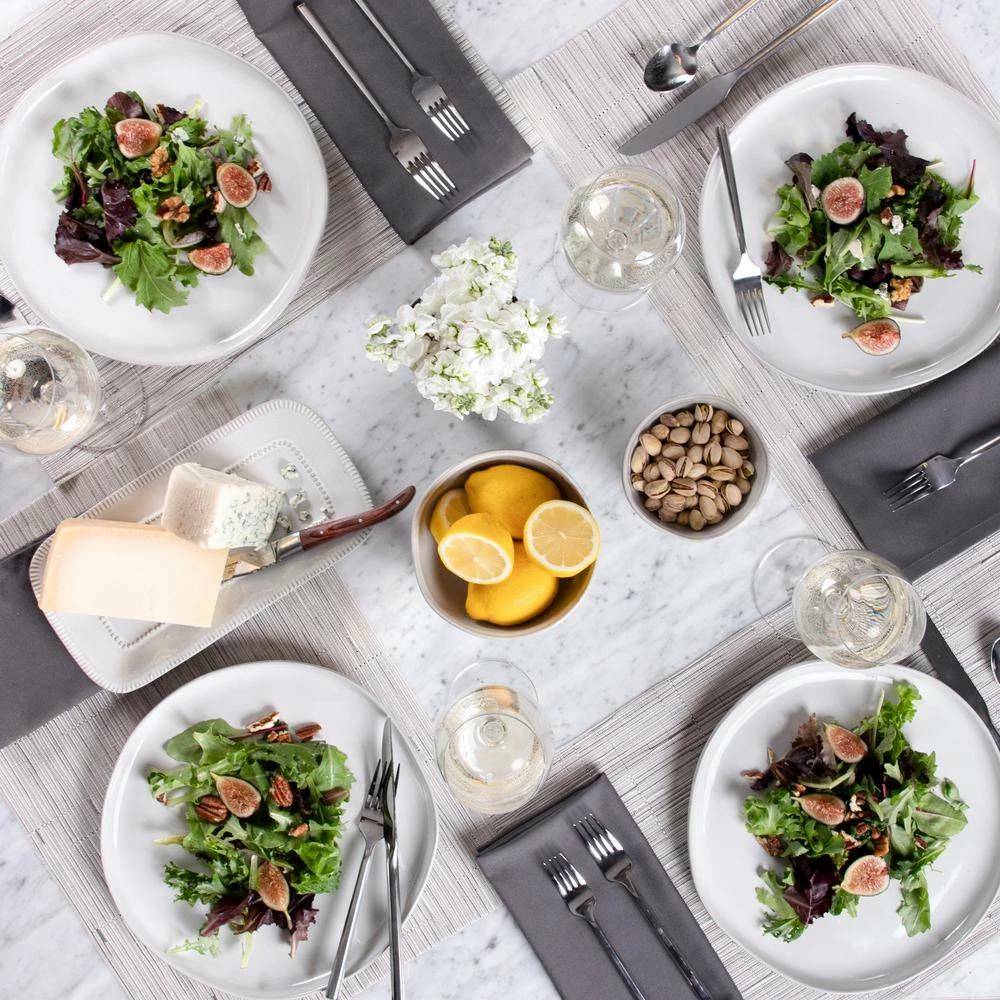 19 in. x 13 in. Oatmeal PVC and Polyester Grass Cloth Reversible Woven Indoor Outdoor Placemats (Set of 12) by RITZ 4 19 in. x 13 in. Oatmeal PVC and Polyester Grass Cloth Reversible Woven Indoor Outdoor Placemats (Set of 12) by RITZ - Image 2