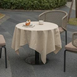 52 in. x 70 in. Rectangle Natural, Beige/Cream Solid Color 100% Pure Linen Washable Tablecloth by DEERLUX -Table Linens Shop beige cream tablecloths qi003989 5270 nc fa 1000