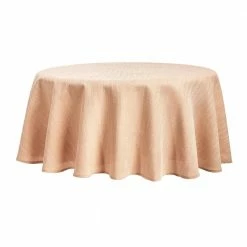 Harper 70 in. W x 70 in. L Beige Solid Polyester Tablecloth by TOWN & COUNTRY LIVING