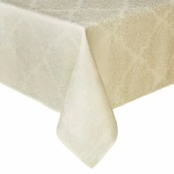 Lexington 160 in. W x 70 in. L Cream Damask Cotton Blend Tablecloth by TOWN & COUNTRY LIVING