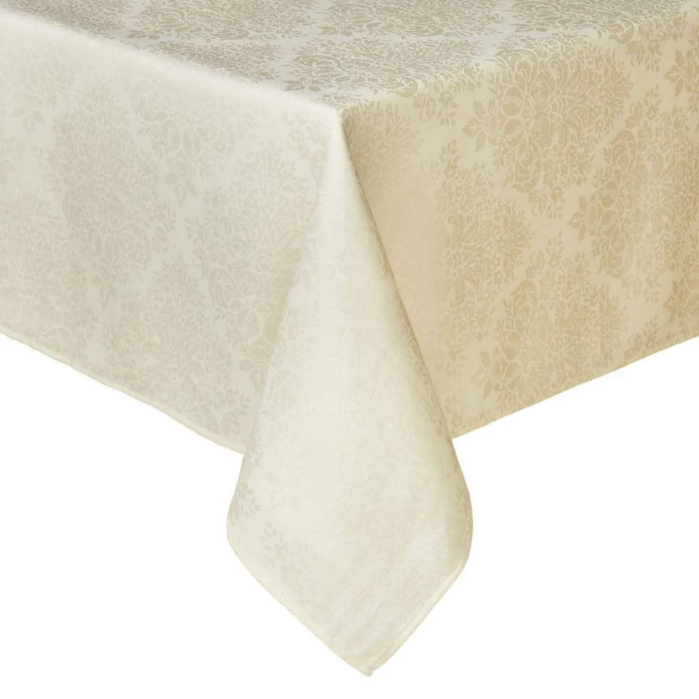 Lexington 160 in. W x 70 in. L Cream Damask Cotton Blend Tablecloth by TOWN & COUNTRY LIVING 3 Lexington 160 in. W x 70 in. L Cream Damask Cotton Blend Tablecloth by TOWN & COUNTRY LIVING