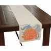Sea Life 13.5 in. x 72 in. Cream Applique Coral Coastal Table Runner by Xia Home Fashions