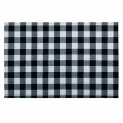 Buffalo Check 18 in. x 12 in. Blacks Black/White Checkered Cotton/Polyester Placemats (Set of 4) by ACHIM