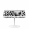 Buffalo Check 70 in. W x 70 in. L Black and White Checkered Polyester/Cotton Round Tablecloth by ACHIM