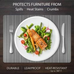 17 in. x 12 in. Easy Care Plaza/Rectangle Granite Vinyl Placemats (Set of 6) by DASCO 13 17 in. x 12 in. Easy Care Plaza/Rectangle Granite Vinyl Placemats (Set of 6) by DASCO -Table Linens Shop blacks dasco placemats hd22 012 fa 1000