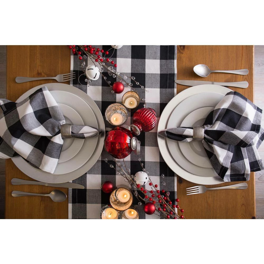 Black Buffalo Check Cotton Table Runner by DII 5 Black Buffalo Check Cotton Table Runner by DII - Image 3