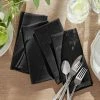 17 in. W x 17 in. L Elegance Plaid Damask Black Fabric Napkins (Set of 4) by Elrene 1 17 in. W x 17 in. L Elegance Plaid Damask Black Fabric Napkins (Set of 4) by Elrene -Table Linens Shop blacks elrene cloth napkins napkin rings 21051blk 64 1000