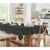 60 in. W x 84 in. L Oblong Black Elegance Plaid Damask Fabric Tablecloth by Elrene