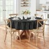 70 in. Round Black Elegance Plaid Damask Fabric Tablecloth by Elrene -Table Linens Shop blacks elrene tablecloths 21049blk 64 1000