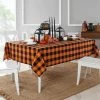 Farmhouse Living Fall Buffalo Check 52 in. W x 70 in. L Black/Orange Tablecloth by Elrene -Table Linens Shop blacks elrene tablecloths 95072blo 64 1000
