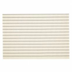 EveryTable 18 in. x 12 in. Black Pinstripes PVC Placemat (Set of 6) by Kraftware -Table Linens Shop blacks kraftware placemats 45447 c3 1000