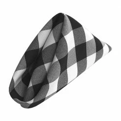 18 in. x 18 in. White and Black Gingham Checkered Napkins (Pack of 10) by LA Linen