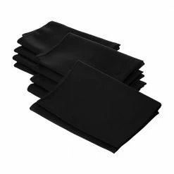 Polyester Poplin 18 in. x 18 in. Black Napkin (10-Pack) by LA Linen