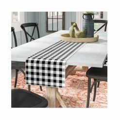 14 in. x 108 in. White and Black Polyester Gingham Checkered Table Runner by LA Linen 7 14 in. x 108 in. White and Black Polyester Gingham Checkered Table Runner by LA Linen -Table Linens Shop blacks la linen table runners tccheck14x108 blackk24 31 1000