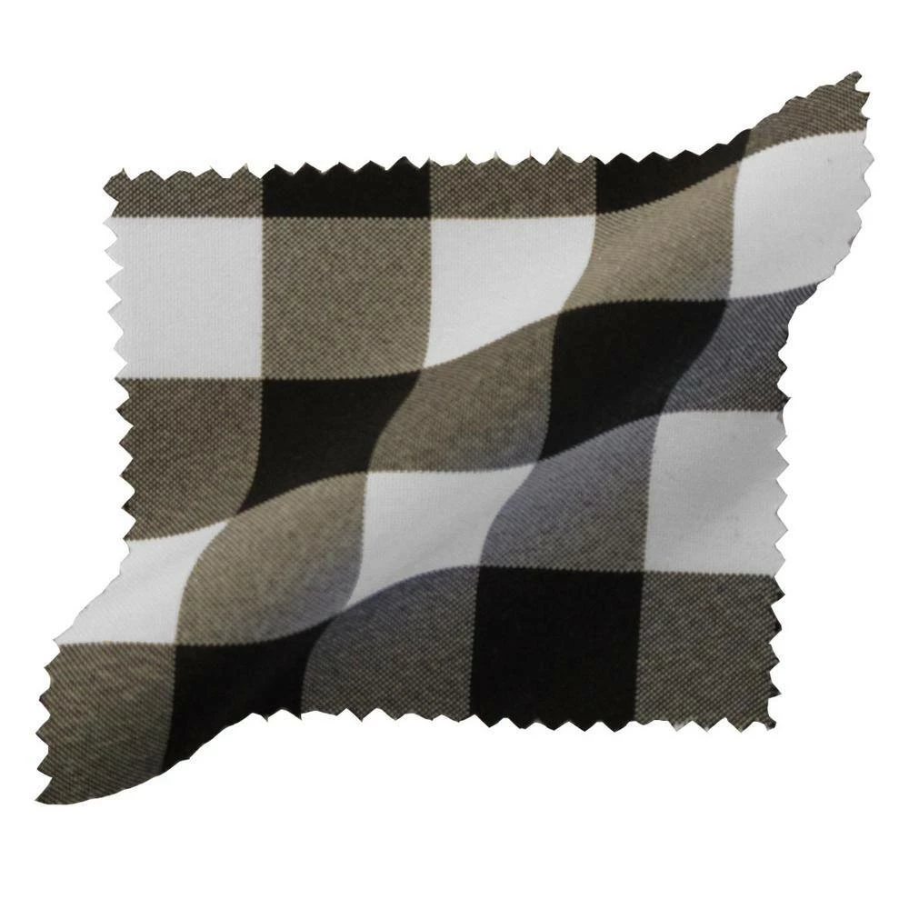 14 in. x 108 in. White and Black Polyester Gingham Checkered Table Runner by LA Linen 4 14 in. x 108 in. White and Black Polyester Gingham Checkered Table Runner by LA Linen - Image 2