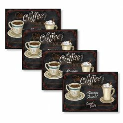 Coffee House 18 in. W x 13 in. L Polypropylene 4-pack Placemat Set by Unbranded