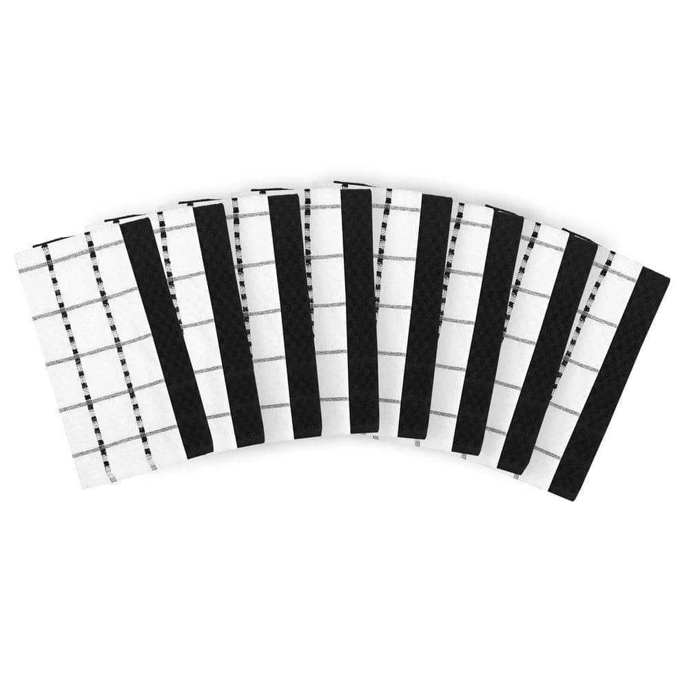Value Basics Terry Solid and Check Cotton Kitchen Towel Set (Set of 16) by RITZ 3 Value Basics Terry Solid and Check Cotton Kitchen Towel Set (Set of 16) by RITZ