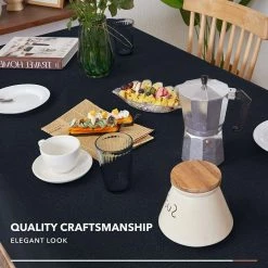 54 in. x102 in. Black Linen Look and Waterproof Tablecloth for Picnic Table by Pro Space -Table Linens Shop blacks tablecloths tbc54102bl 44 1000