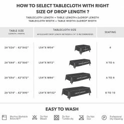 54 in. x102 in. Black Linen Look and Waterproof Tablecloth for Picnic Table by Pro Space -Table Linens Shop blacks tablecloths tbc54102bl fa 1000