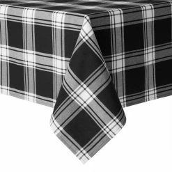 Buffalo Check 120 in. W x 60 in. L Black and White Checkered Cotton Blend Tablecloth by TOWN & COUNTRY LIVING